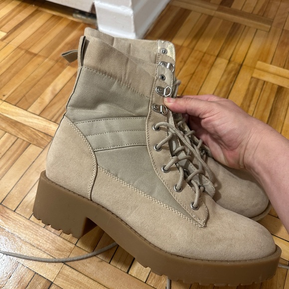 Shoes - Stylish Beige Over the Knee Boots